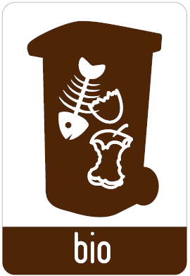 grafika kosza z odpadami bio