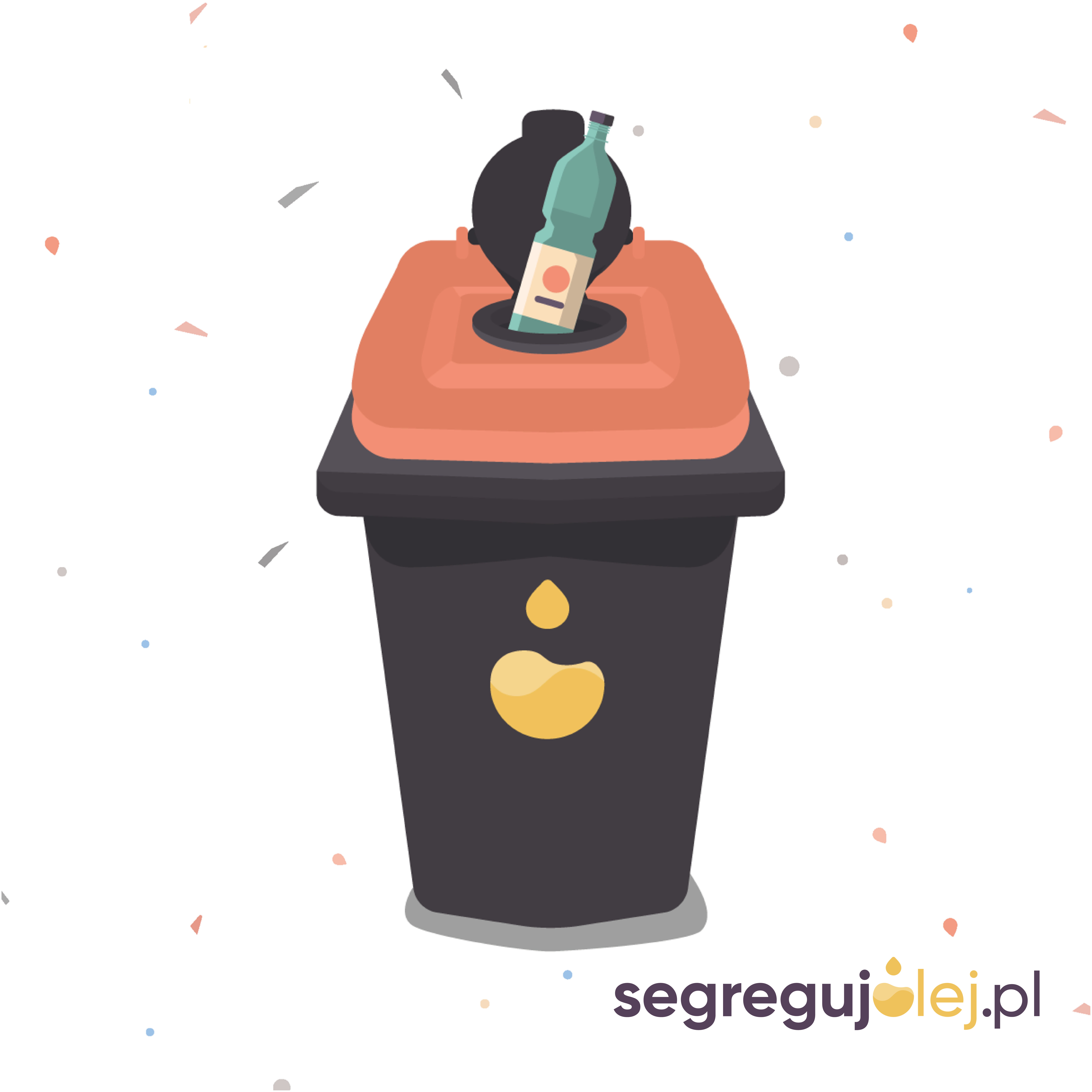 grafika z koszem na olej jadalny